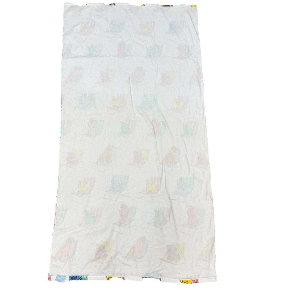 NEW Deborah Connolly Beach Towel DOGS ON CHAIRS 36 x 68 Eco Friendly Dog Print